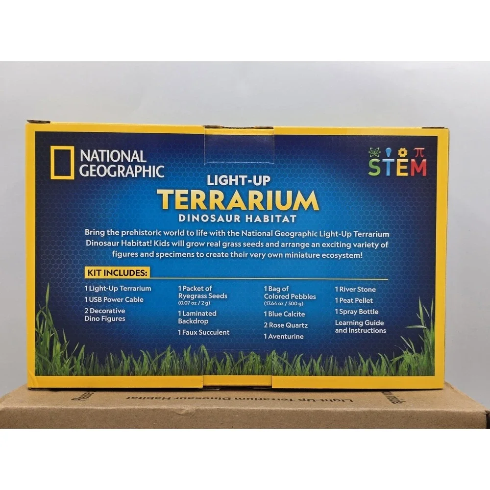 NEW Dinosaur Habitat‎ Light-Up Terrarium Kit for Kids with Plants and Gemstones
